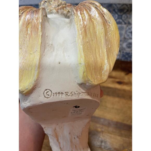 Signed Vintage R. Shipman Mermaid Cherub Shelf Sitter Statuette - Picture 3 of 7